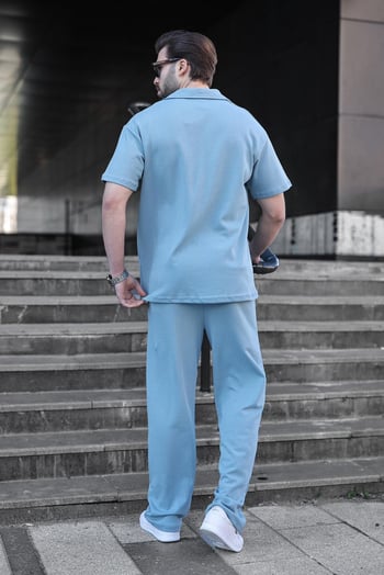 Mavi Polo Yaka Erkek Alt Üst Takım E7356