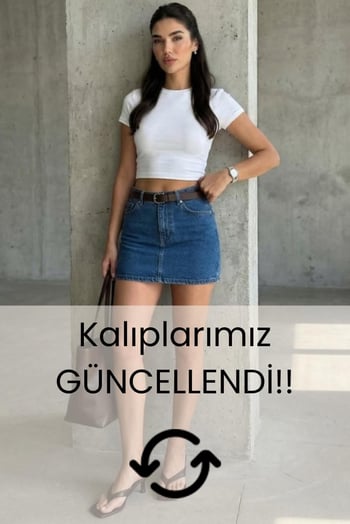 Koyu Mavi Mini Jean Etek MG2099