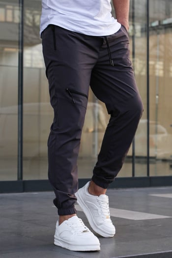 Men Smoke Gray Jogger Trousers
