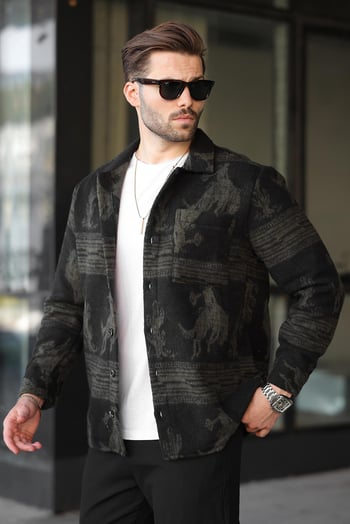 Haki Desenli Oduncu Erkek Gömlek 6727