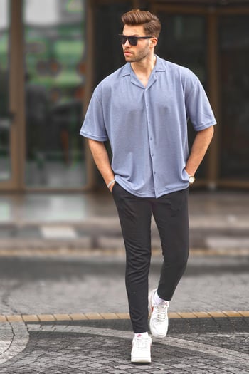 İndigo Kısa Kollu Erkek Gömlek 6736