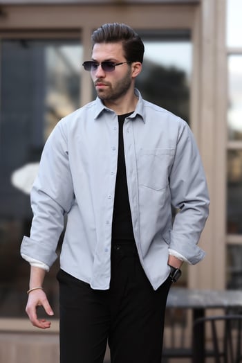 İndigo İçi Polarlı Erkek Gömlek E6759