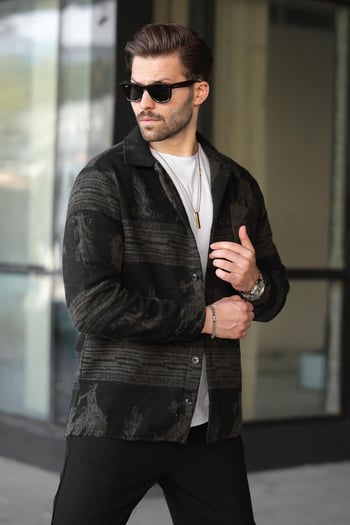 Haki Desenli Oduncu Erkek Gömlek 6727