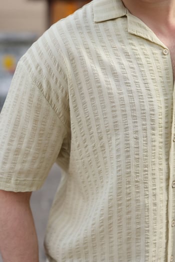 Mint Yeşili Gofre Kumaş Erkek Gömlek E6772