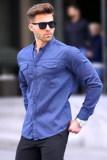 Saks Rahat Kalıp Gabardin Erkek Gömlek 6810