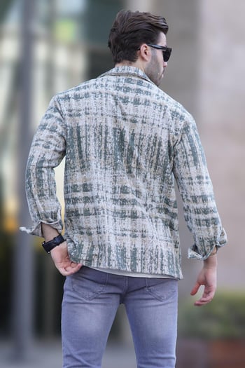 Haki Desenli Oduncu Erkek Gömlek 6749