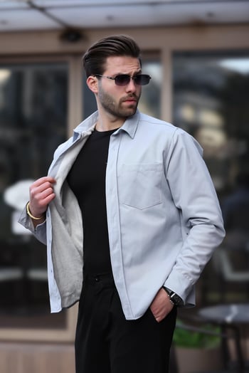 İndigo İçi Polarlı Erkek Gömlek E6759