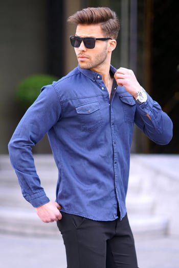 Saks Rahat Kalıp Gabardin Erkek Gömlek 6810