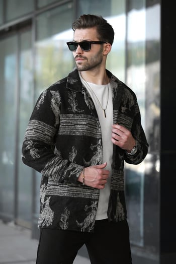 Bej Desenli Oduncu Erkek Gömlek 6727