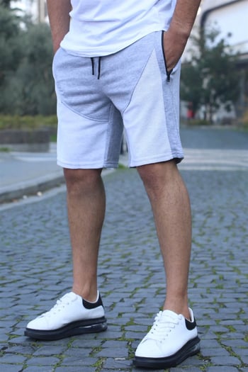 Gri Erkek Basic Kapri Şort