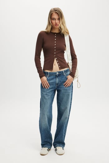 Acı Kahve Slim Fit Düğmeli Kadın Hırka MG2580