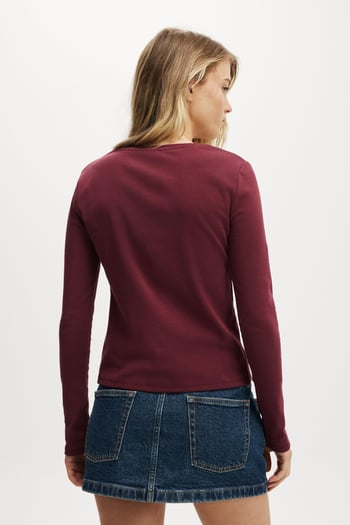 Bordo  Slim Fit Düğmeli Kadın Hırka MG2580
