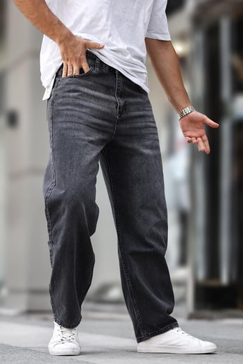 Füme Erkek Yıkamalı Baggy Jean 7216