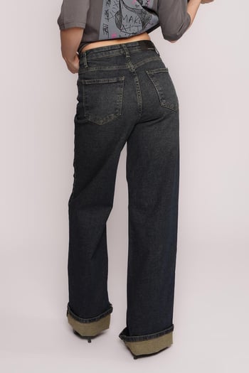 Koyu Mavi Straight wide Kadın Jean MG2000