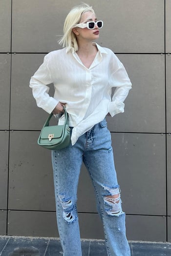 Açık Mavi Straight Fit Jean MG2031