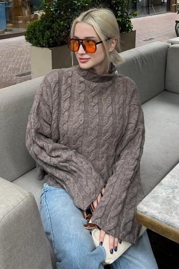 Vizon Balıkçı Yaka Örme Triko Kazak MG2172