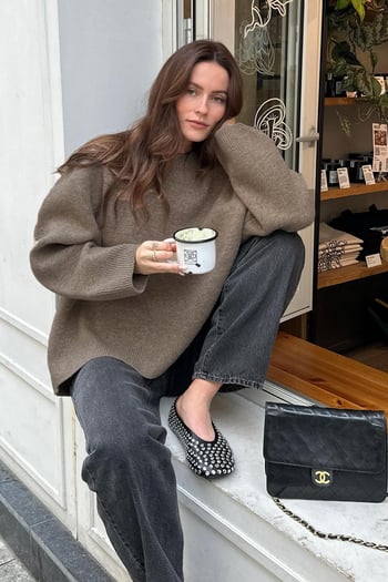 Vizon Bisiklet Yaka Oversize Triko Kazak MG1972