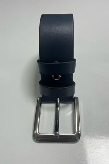 Madmext Erkek Suni Deri Düz Lacivert  Kemer 6872