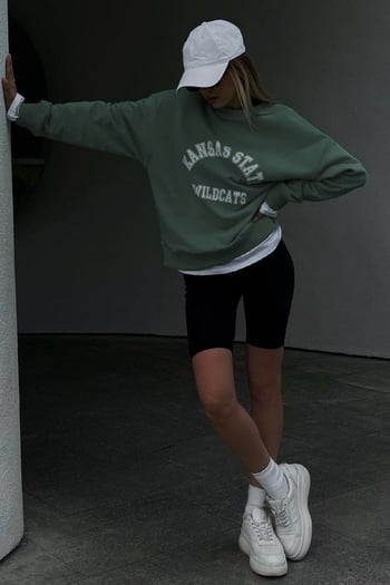 Mad Girls Koyu Yeşil Sweatshirt MG1217