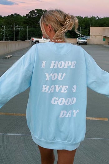 Mad Girls Mavi Sırt Baskılı Sweatshirt MG1219