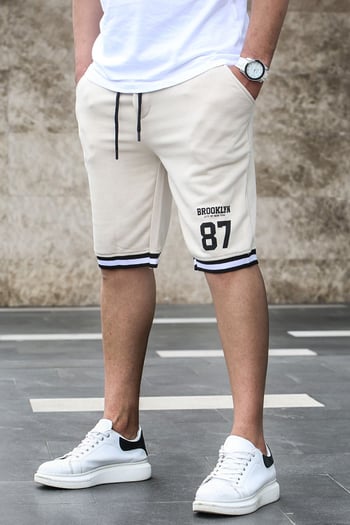 Madmext Men Regular Fit Beige Shorts 5405