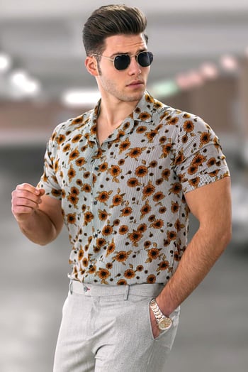 Madmext Tile Red Men Shirt 4928