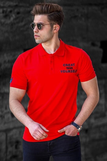 Madmext Kırmızı Polo Yaka Erkek Tişört 5247