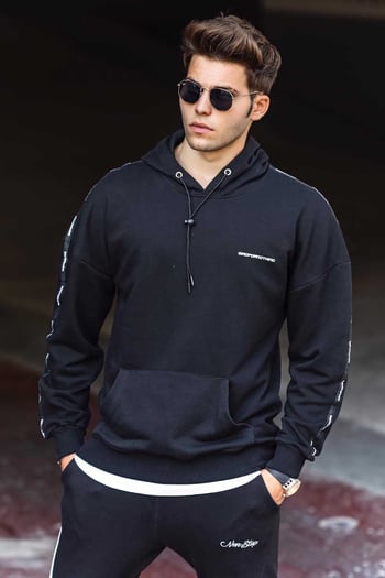 Madmext Siyah Kapüşonlu Sweatshirt 4721
