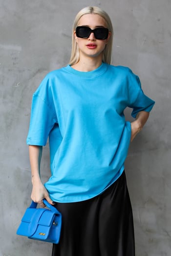 Mavi Bisiklet Yaka Basic Oversize T-shirt MG1687