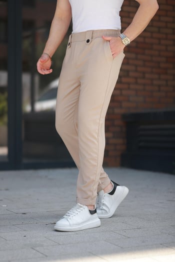 Bej Regular Fit Erkek Pantolon E6574
