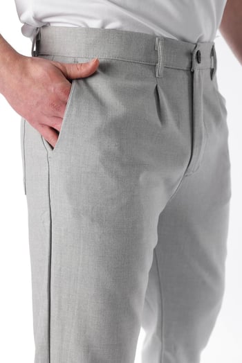 Gri Regular Fit Düz Kesim Yan Cepli Erkek Pantolon 6540