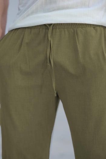 Haki Beli Ayarlanabilir Rahat Kesim Erkek Pantolon E6564