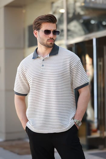 Füme Polo Yaka Triko Erkek T-shirt E7139