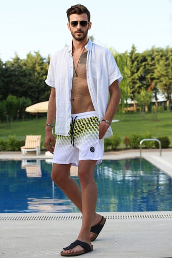 Yellow Basic Swim Shorts 5778