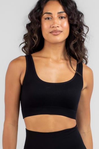Siyah Askılı Basic Crop Top Bluz MG1757