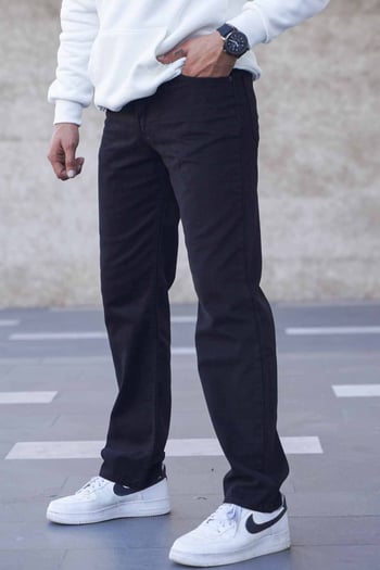 Siyah Straight Fit Erkek Jean Pantolon 6312