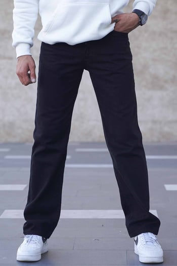 Siyah Straight Fit Erkek Jean Pantolon 6312