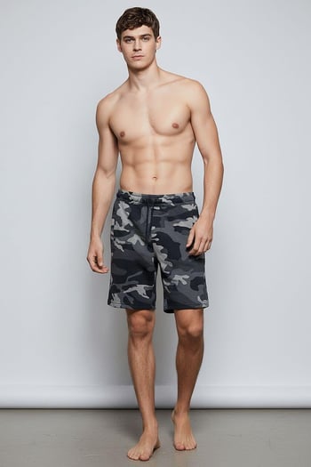 Madmext Kamuflaj Füme Erkek Regular Fit Şort 4842