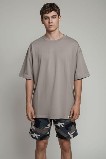 Madmext Kamuflaj Bej Erkek Regular Fit Şort 4842