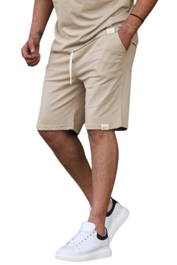 Kapuçino-Çağla Yeşili- Taş Rengi Basic 3lü Şort Seti E7421