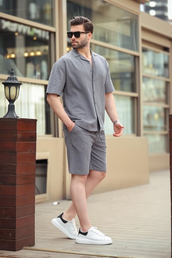 Füme Basic Erkek Şort Takımı 6729