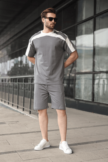 Füme Erkek Şort T-shirt Takımı E7346