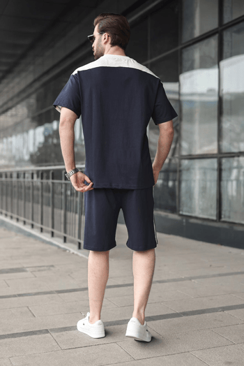 Lacivert Erkek Şort T-shirt Takımı E7346
