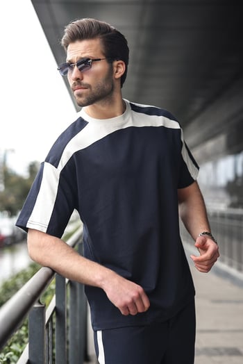 Lacivert Erkek Şort T-shirt Takımı E7346