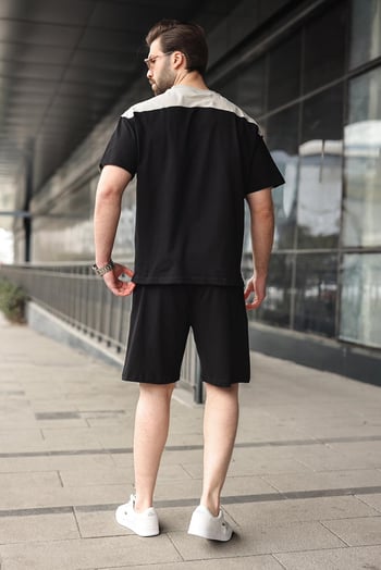 Siyah Erkek Şort T-shirt Takımı E7346