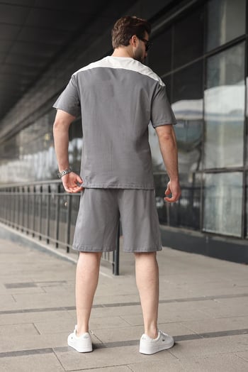 Füme Erkek Şort T-shirt Takımı E7346
