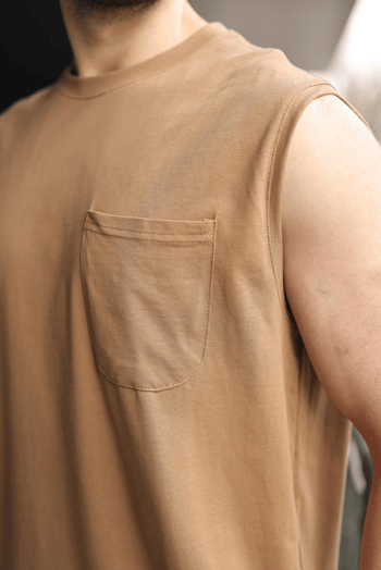 Kapuçino Bisiklet Yaka Kolsuz Erkek Şort T-shirt Takım E7351