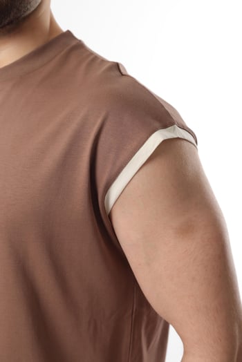 Vizon Sıfır Kol Erkek Şort T-shirt Takım E7308