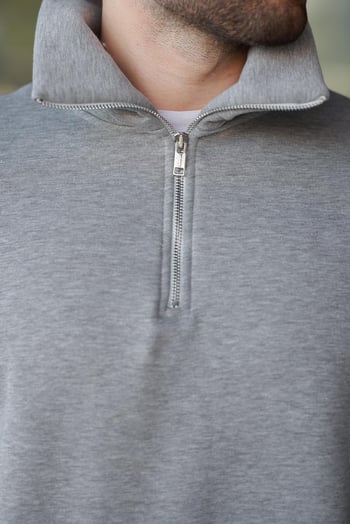 Grimelanj Fermuarlı Dik Yaka Kanguru Cep Erkek Sweatshirt E7159