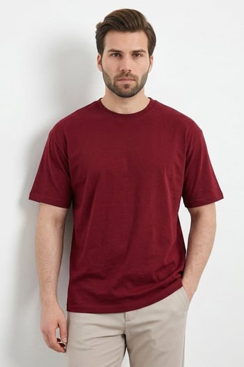 Bordo Regular Fit Basic Erkek Tişört 6131